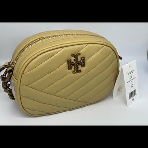 Tory Burch Kira Chevron Small Camera Bag NWT Beeswax